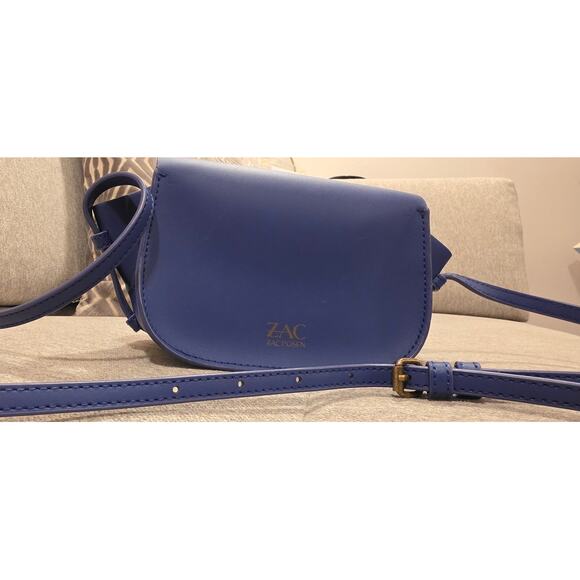 Zac Posen Denim Blue Vegan Leather Mini Crossbody - Picture 3 of 7